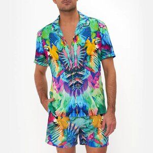 Camilla Age Of Asteria Short Sleeve Camp Collared Mens Shirt Medium NWOT